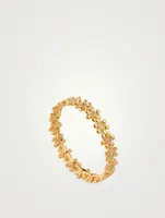 Tiny 14K Gold Daisy Eternity Ring With Diamonds