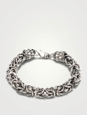 Medium Sterling Silver Byzantine Chain Bracelet