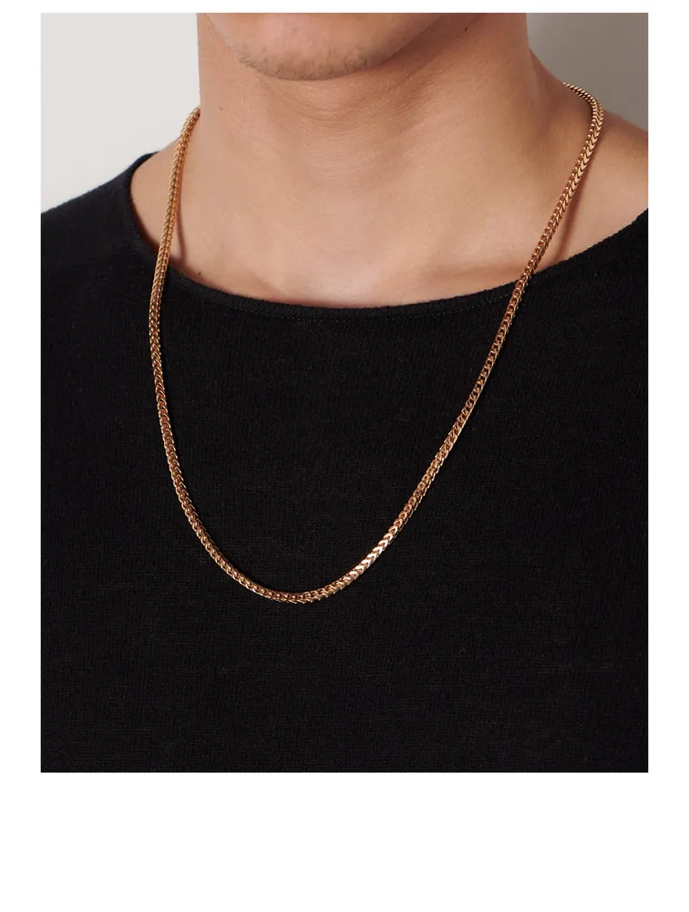 24K Goldplated Square Chain Necklace