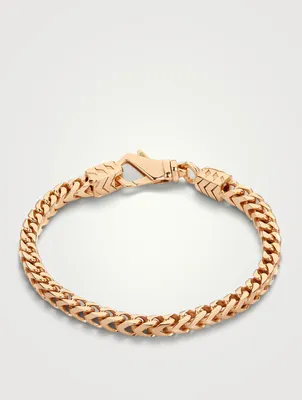 24K Goldplated Franco Square Chain Bracelet