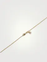 14K Gold Love Script Crest Necklace With Diamonds