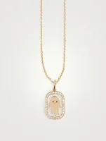 14K Gold Hamsa Necklace With Diamonds
