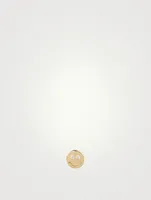 14K Gold Happy Face Stud Earring With Diamonds