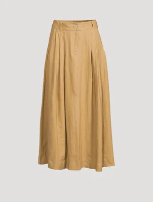 Tulay Hemp A-Line Midi Skirt