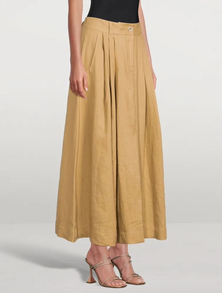 Tulay Hemp A-Line Midi Skirt