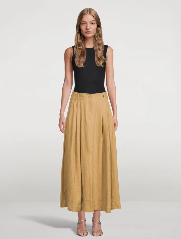 Tulay Hemp A-Line Midi Skirt