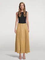 Tulay Hemp A-Line Midi Skirt