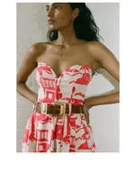 Tulay Hemp A-Line Midi Skirt Helios Print