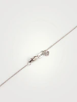 14K White Gold Butterfly Necklace With Diamonds