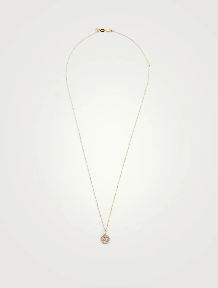 14K Gold Happy Face Necklace With Diamonds