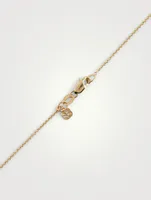 14K Gold Hummingbird Necklace With Diamonds And Sapphire