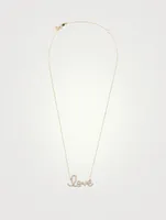 Large 14K Gold Love Necklace With Diamonds