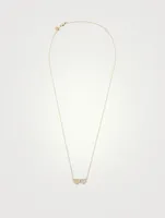 14K Gold Double Heart Necklace With Diamonds