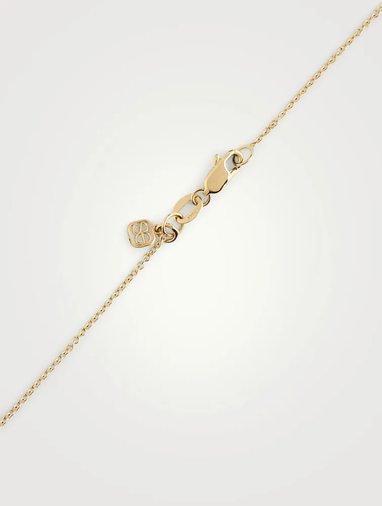 14K Gold Double Heart Necklace With Diamonds