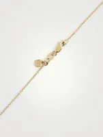 14K Gold Double Heart Necklace With Diamonds