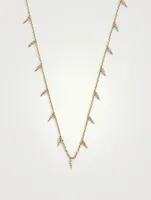 14K Gold Fringe Necklace With Diamonds