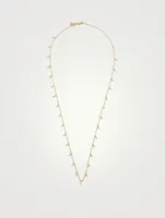 14K Gold Fringe Necklace With Diamonds