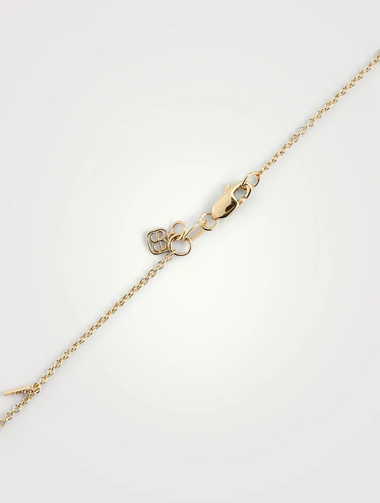 14K Gold Fringe Necklace With Diamonds