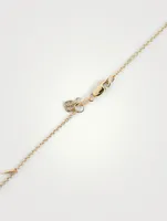 14K Gold Fringe Necklace With Diamonds