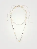 Word Faux Pearl Layered Necklace