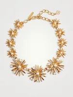 Starburst Necklace With Faux Pearls