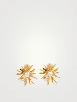 Starburst Earrings With Faux Pearls