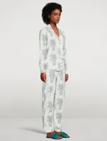 Long Cotton Pajama Set Howie Pineapple Print