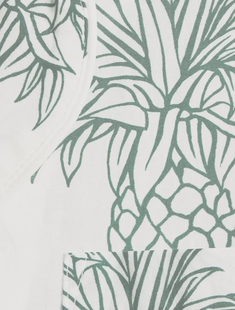Long Cotton Pajama Set Howie Pineapple Print