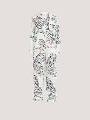Long Cotton Pajama Set Jag Print