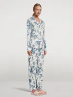Long Cotton Pajama Set Bromley Parrot Print