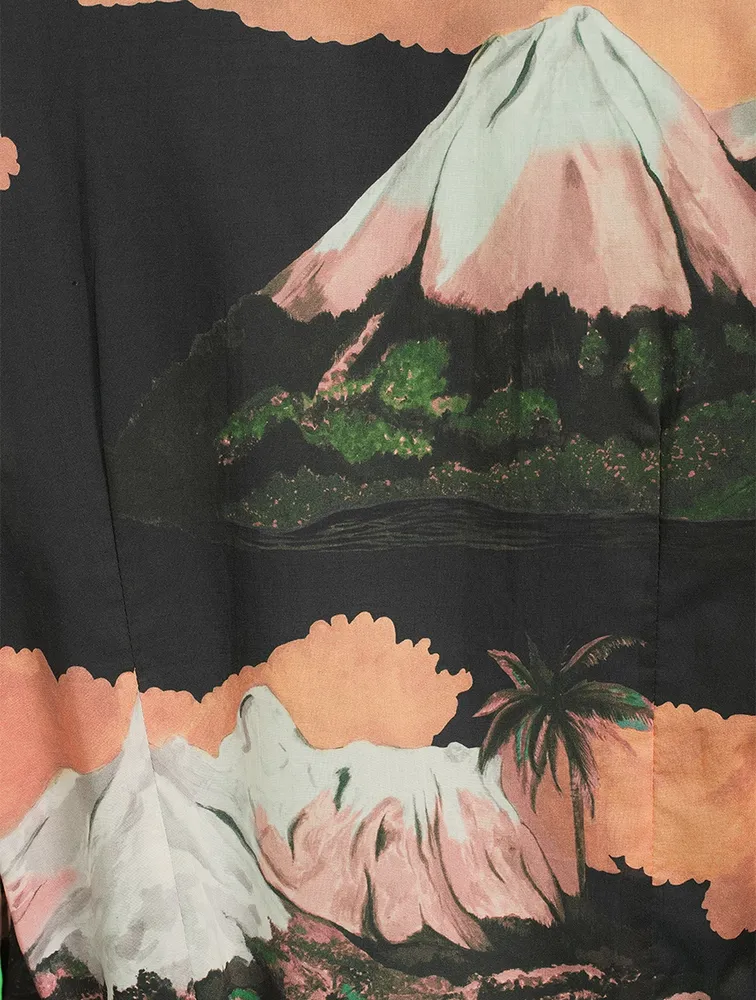 Long Cotton Pajama Set South Island Print