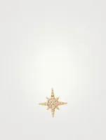 Mini 14K Gold Starburst Stud Earring With Diamonds