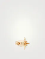 Mini 14K Gold Starburst Stud Earring With Diamonds