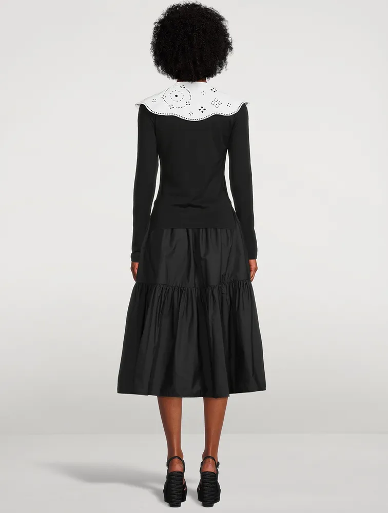 Broderie Anglaise Pointed Collar