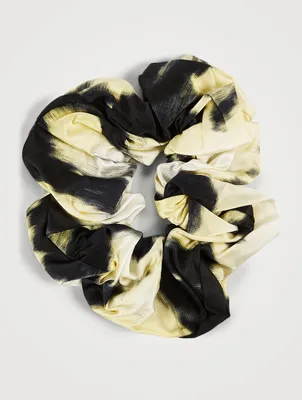 Silk Satin Scrunchie In Tie-Dye Print