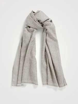 Silk And Wool Jacquard Scarf In 4G Print