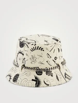 Printed Leather Bucket Hat