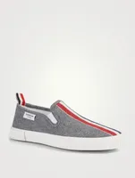 Heritage Wool Slip-On Sneakers With Tricolour Print