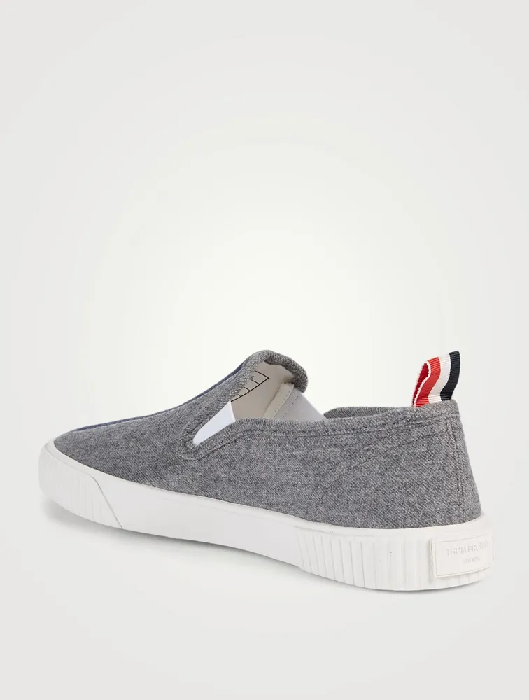 Heritage Wool Slip-On Sneakers With Tricolour Print