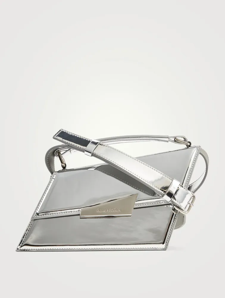 Distorted Metallic Leather Shoulder Bag