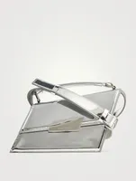 Distorted Metallic Leather Shoulder Bag