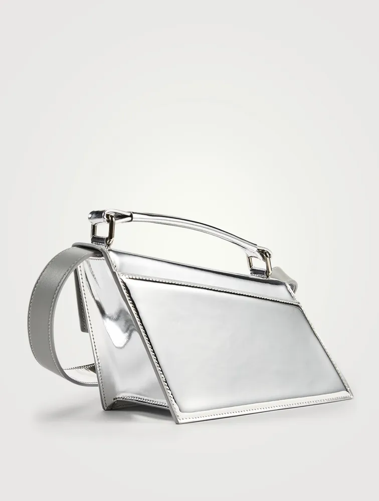 Distorted Metallic Leather Shoulder Bag