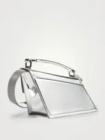 Distorted Metallic Leather Shoulder Bag