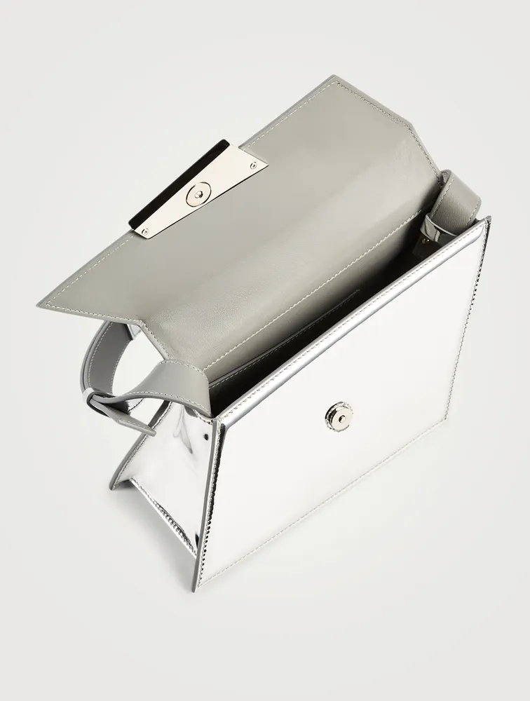 Distorted Metallic Leather Shoulder Bag