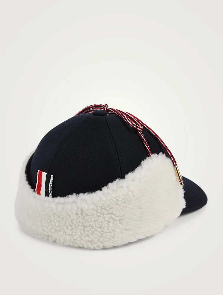 Wool And Shearling Hunting Cap