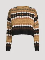 Embroidered Jacquard Wool Sweater