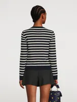 Lace And Virgin Wool Sweater Stripe Print