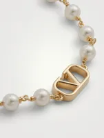 VLOGO Faux Pearl Chain Bracelet