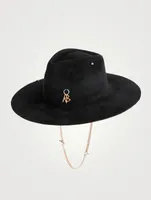 Felt Fedora With Chain