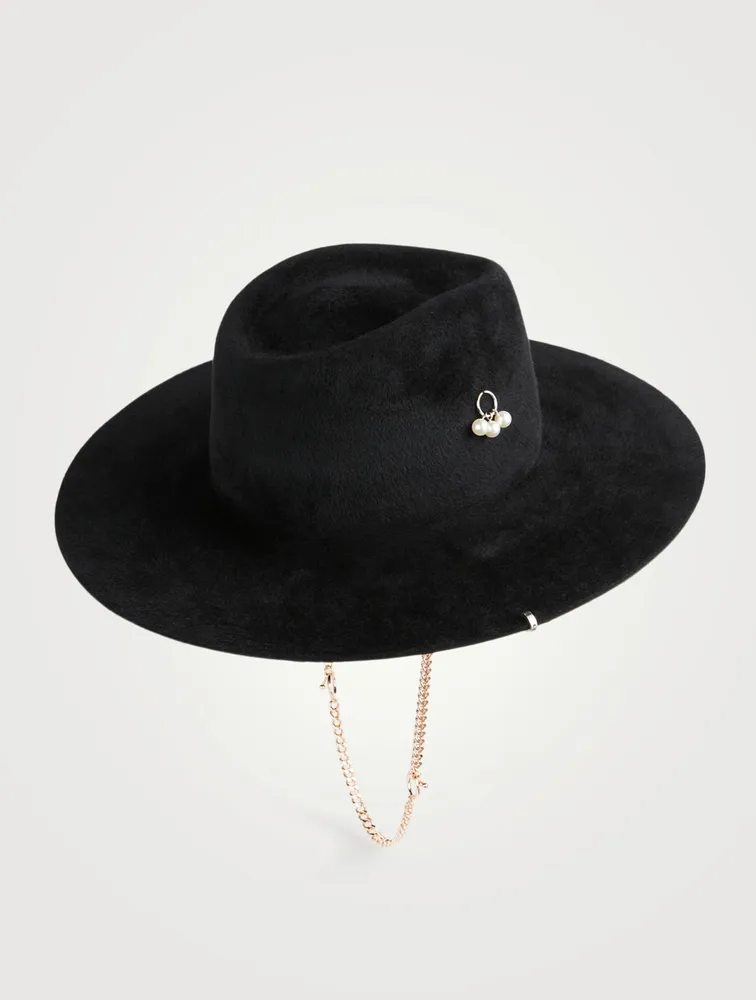 Felt Fedora With Chain